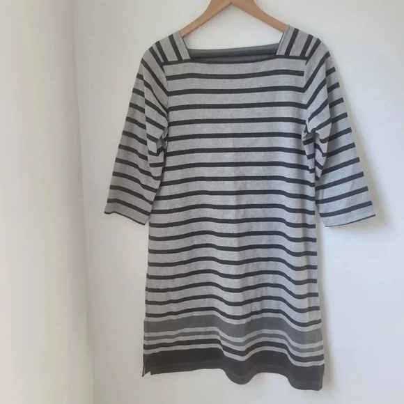 L.L.Bean Mariner Square Neck Striped Dress - Picture 2 of 9